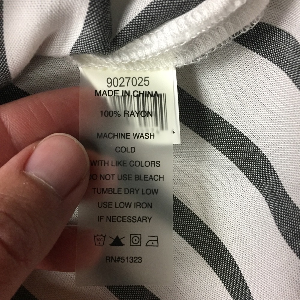 Vince Camuto Stripe Utility Button-Down Shirt Sz M - image 4